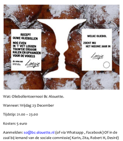 Laatste speelavonden van 2016